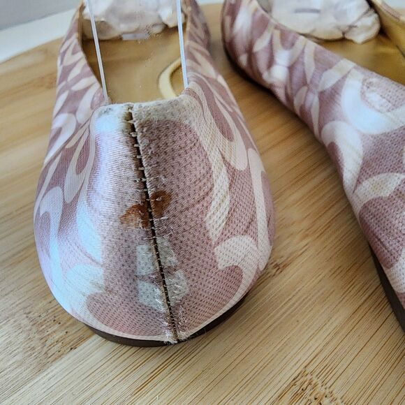 Coach Sonnet Ballet Flats Satin/Polyester Uppers Gold Hardware Rare Vintage Sz10 - Picture 2 of 16